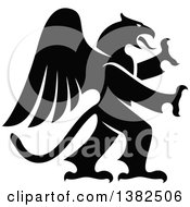 Poster, Art Print Of Black And White Rampant Griffin