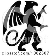 Poster, Art Print Of Black And White Rampant Griffin