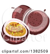 Clipart Of Passion Fruits Royalty Free Vector Illustration