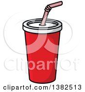 Clipart Of A Cartoon Fountain Soda Royalty Free Vector Illustration