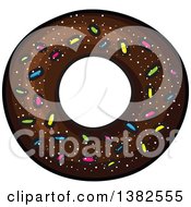 Clipart Of A Chocolate Donut With Sprinkles Royalty Free Vector Illustration