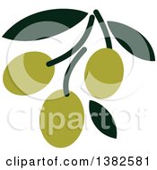 Clipart Of A Green Olive Design Royalty Free Vector Illustration by elena