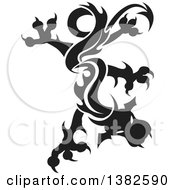 Poster, Art Print Of Black And White Dragon Tattoo Design