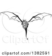 Poster, Art Print Of Black And White Dragon Tattoo Design