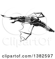 Poster, Art Print Of Black And White Dragon Tattoo Design