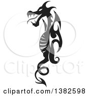 Poster, Art Print Of Black And White Dragon Tattoo Design