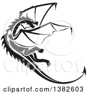 Poster, Art Print Of Black And White Dragon Tattoo Design