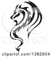 Clipart Of A Black And White Dragon Tattoo Design Royalty Free Vector Illustration by dero