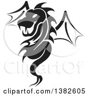 Poster, Art Print Of Black And White Dragon Tattoo Design