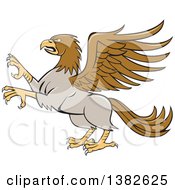 Poster, Art Print Of Cartoon Rampant Hippogriff Mythical Creature