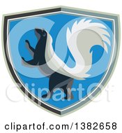 Poster, Art Print Of Retro Rampant Skunk In A Shield