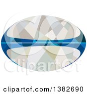 Clipart Of A Retro Geometric Low Polygon Rugby Football Royalty Free Vector Illustration