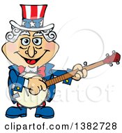 Uncle Sam Character Playing A Banjo
