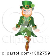 Poster, Art Print Of Cheerful St Patricks Day Leprechaun Dancing