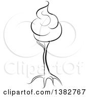 Clipart Of A Black And White Abstract Tree Royalty Free Vector Illustration