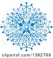 Poster, Art Print Of Blue Ornate Winter Snowflake