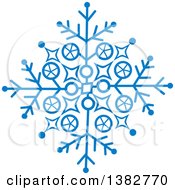 Poster, Art Print Of Blue Ornate Winter Snowflake