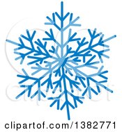 Poster, Art Print Of Blue Ornate Winter Snowflake