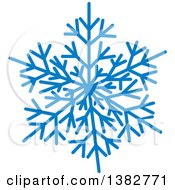 Clipart Of A Blue Ornate Winter Snowflake Royalty Free Vector Illustration