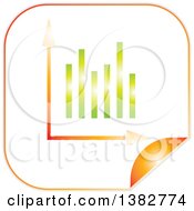 Clipart Of A 3d Green Shiny Bar Graph And Arrows On A Sticker Royalty Free Vector Illustration by MilsiArt