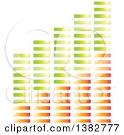 Clipart Of A 3d Green And Orange Shiny Equilizer Bar Graph Royalty Free Vector Illustration by MilsiArt
