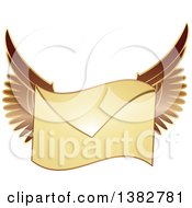 Poster, Art Print Of Golden Envelope With Wings