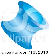 Clipart Of A 3d Abstract Blue Cylinder Icon Royalty Free Vector Illustration