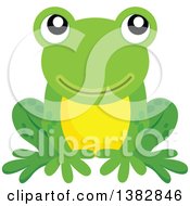 Poster, Art Print Of Happy Green Frog Sitting