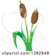 Clipart Of A Cat Tail Aquatic Plant Royalty Free Vector Illustration by visekart