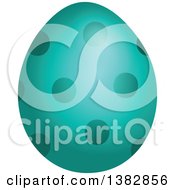 Clipart Of A Turquoise Easter Egg With Dots Royalty Free Vector Illustration