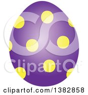 Clipart Of A Purple Easter Egg With Yellow Dots Royalty Free Vector Illustration