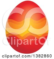 Clipart Of A Red Easter Egg With Waves Royalty Free Vector Illustration