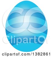 Poster, Art Print Of Blue Easter Egg With Stripes