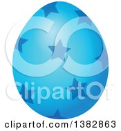 Poster, Art Print Of Blue Easter Egg With Stars