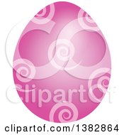 Clipart Of A Pink Easter Egg With Spirals Royalty Free Vector Illustration
