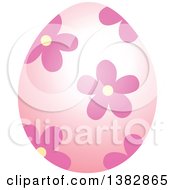 Poster, Art Print Of Pink Easter Egg With Flowers