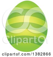 Clipart Of A Green Easter Egg With Stripes Royalty Free Vector Illustration