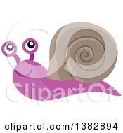 Poster, Art Print Of Happy Purple And Brown Snail