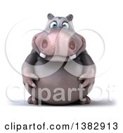 Clipart Of A 3d Henry Hippo Character On A White Background Royalty Free Illustration