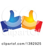 Clipart Of Gradient Hands Giving Thumbs Up Royalty Free Vector Illustration by ColorMagic