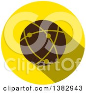 Poster, Art Print Of Flat Design Round Network Globe Icon