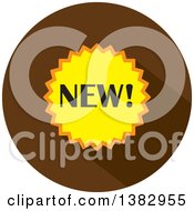 Clipart Of A Flat Design Round New Icon Royalty Free Vector Illustration by ColorMagic