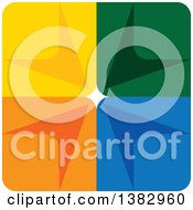 Clipart Of A Colorful Abstract Arrow Design Royalty Free Vector Illustration