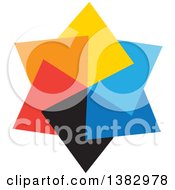 Clipart Of A Colorful Abstract Star Design Royalty Free Vector Illustration
