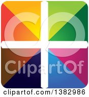 Clipart Of A Colorful Abstract Design With A White Cross Royalty Free Vector Illustration