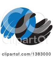 Clipart Of Blue And Black Hands Royalty Free Vector Illustration by ColorMagic