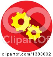 Poster, Art Print Of Flat Design Round Gear Icon