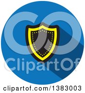 Clipart Of A Flat Design Round Shield Icon Royalty Free Vector Illustration