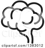 Clipart Of A Black Human Brain Royalty Free Vector Illustration