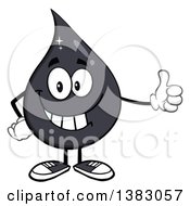 Clipart Of A Cartoon Oil Drop Mascot Giving A Thumb Up Royalty Free Vector Illustration by Hit Toon